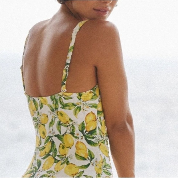 Niptuck Joanne Twist Front One Piece Swimsuit Suit Size 12 Lemon Print - Picture 13 of 13